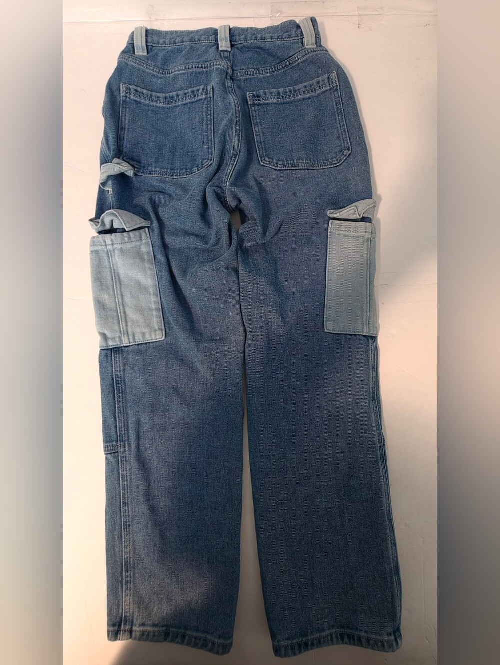 PacSun Women’s Two-Tone Blue High-Rise Patchwork Jeans - Picture 2 of 5